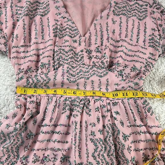 Love Kuza smocked floral print dress in pink, size small - Picture 6 of 12